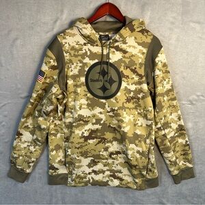 Nike Pittsburgh Steelers Salute to Service Hoodie Men’s L Green Digital Camo